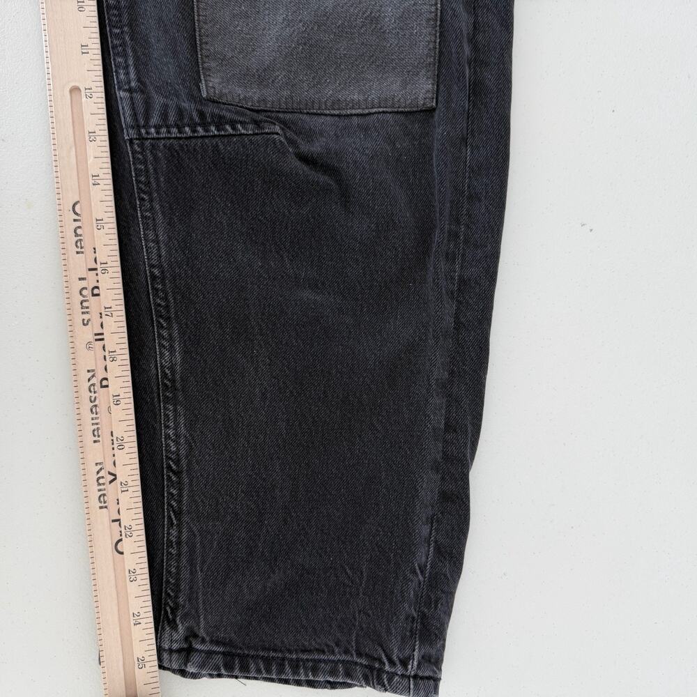 Free People Moxie Low Slung Barrel Jeans Womens 27 Black Patchwork Boho Pants - Picture 11 of 11